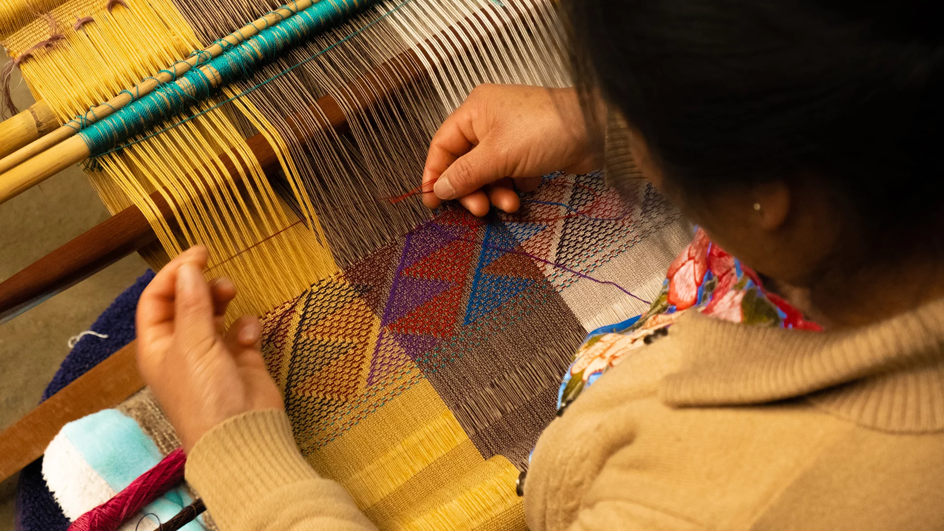 Artisan weaving traditional Emirati textiles